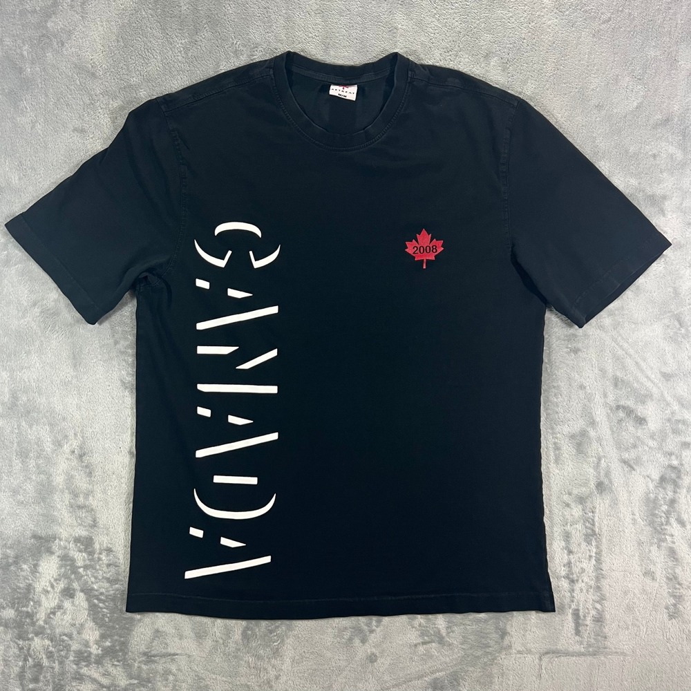 Retreat Canada Graphic T Shirt Mens Medium Black Good 2008 Souvenir Cotton 67